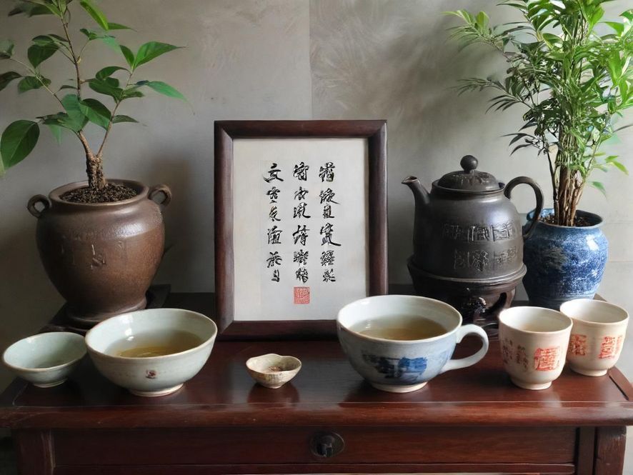 一位茶艺老师在现代茶艺教室中指导学生进行茶艺操作